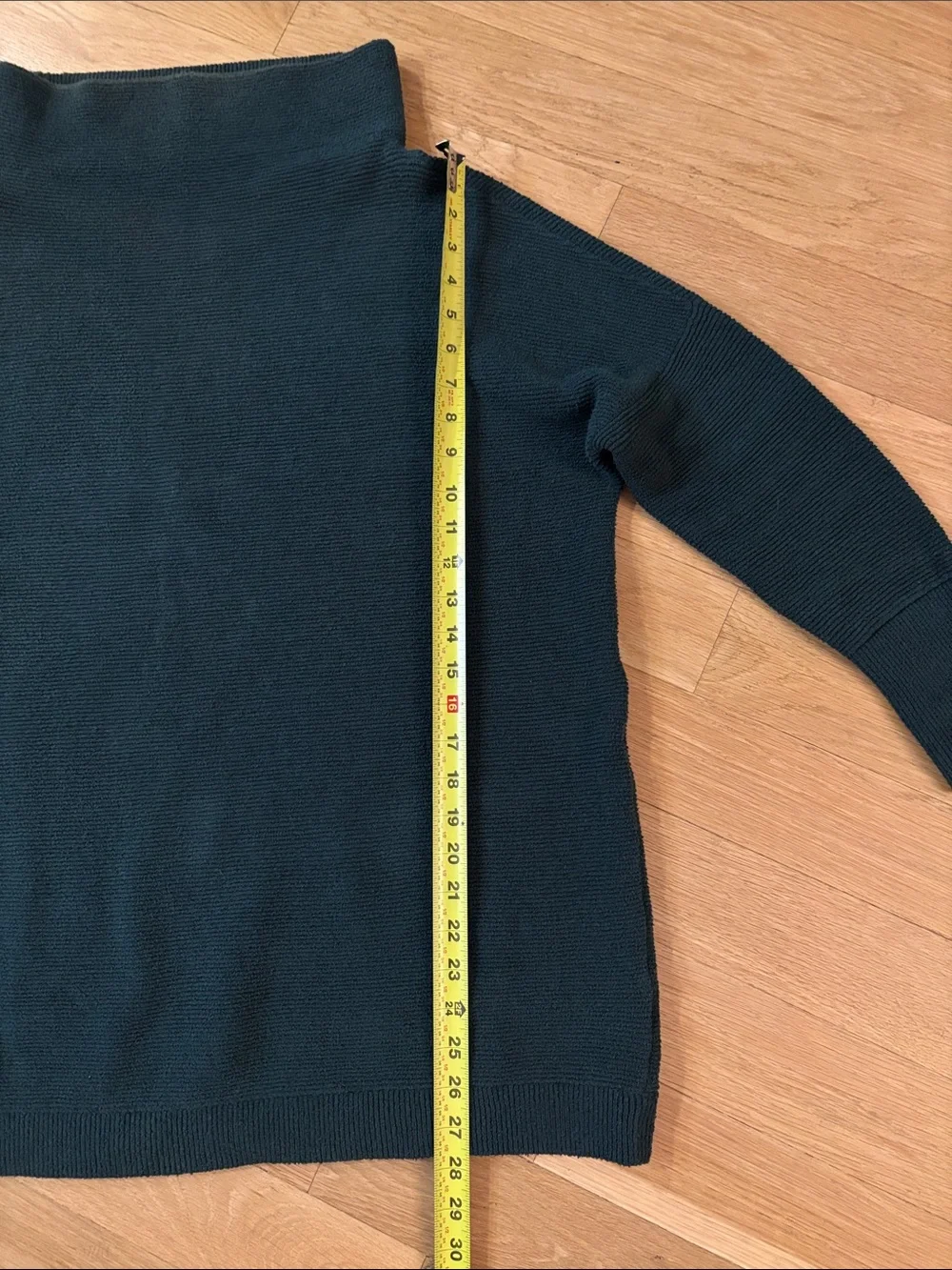 Free People Ottoman Slouchy Tunic Long Sleeve Sweater Medium Dark Teal Ribbed